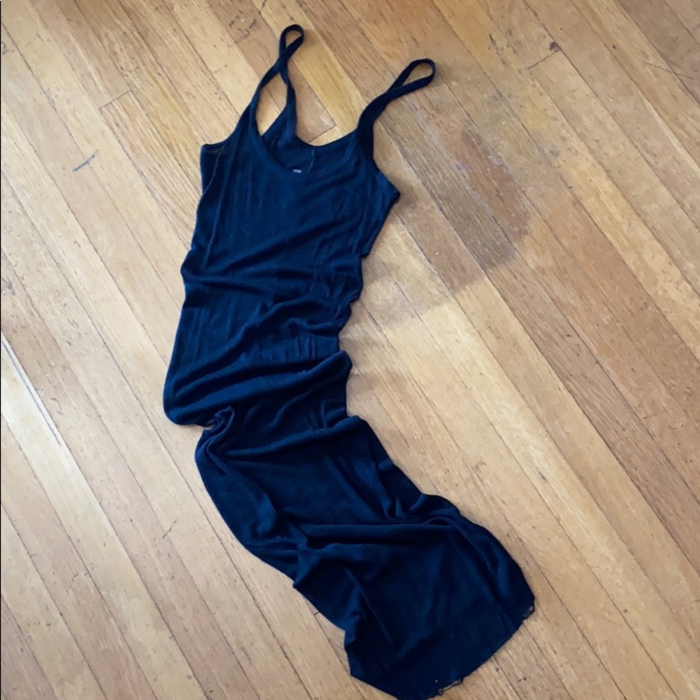 Rick Owens Lilies Black Rib Tank Dress Size S
